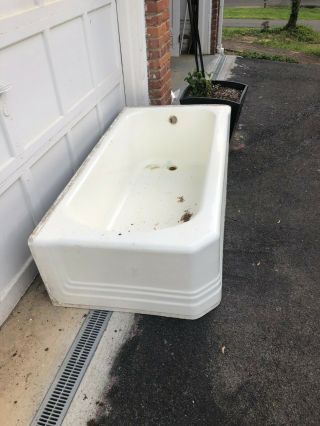Cast Iron White Vintage Soaker Tub.