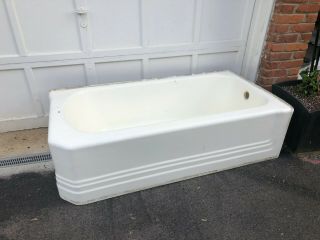 Cast iron white vintage soaker tub. 2