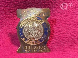 Antique Brass Clips 19th Annual Banquet Hotel Astor January 30 1915