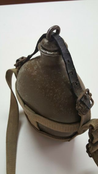 WW2 Japanese Army Canteen with Rare Leather Cork Strap 4