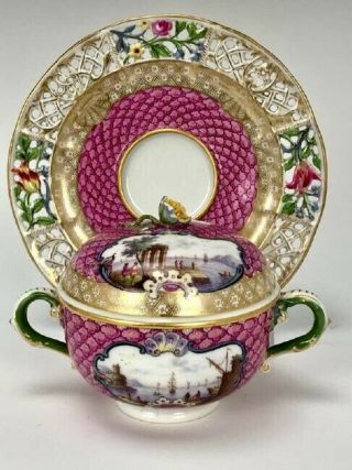 19th C.  Meissen Eculle And Reticulated Underplate