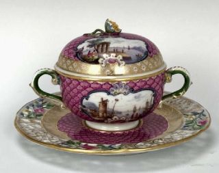 19TH C.  MEISSEN ECULLE AND RETICULATED UNDERPLATE 2
