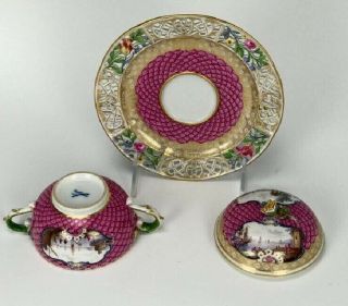 19TH C.  MEISSEN ECULLE AND RETICULATED UNDERPLATE 3