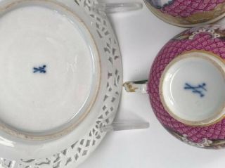 19TH C.  MEISSEN ECULLE AND RETICULATED UNDERPLATE 4