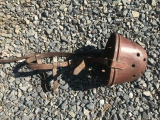 Large Unusual Antique 1910s - 20s Leather Horse Muzzle Wwi Military