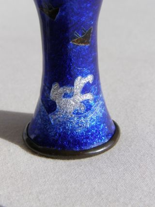 finest quality miniature antique Japanese cloisonné Gu vases - signed 7