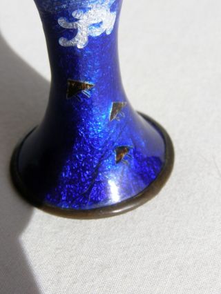 finest quality miniature antique Japanese cloisonné Gu vases - signed 8