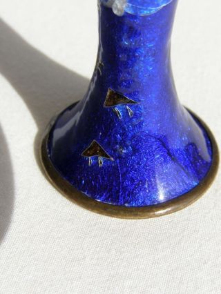 finest quality miniature antique Japanese cloisonné Gu vases - signed 9