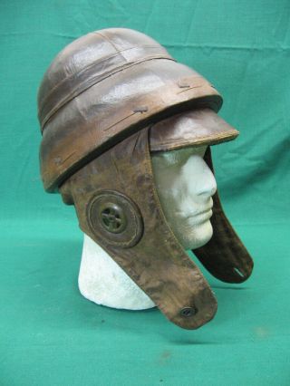 Scarce Wwi Pilot Flying Helmet Roold Pattern Authentic; French / Italian