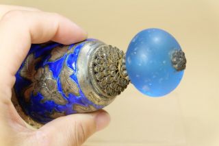 Qing Chinese Enamel Bell With Blue Glass Hat Finial. 4