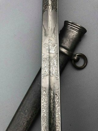 Very Rare Victorian 1827 Canadian Rifle Officer ' s sword - Sidney Rifle Volunteer 5