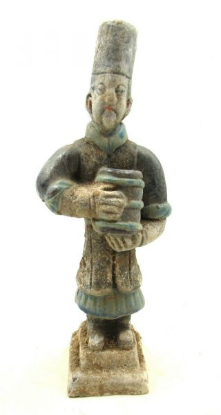 Authentic Ancient Chinese Ming Dynasty Terracotta Attendant W/ Bucket - L693