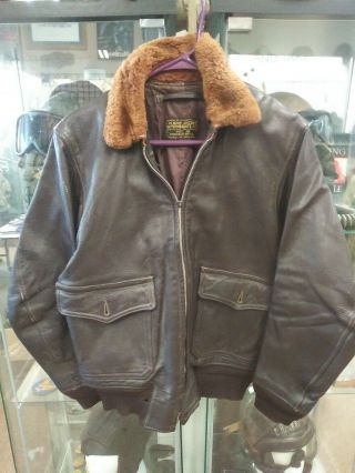 Korean War Era G - 1 Monarch Us Leather Flight Jacket