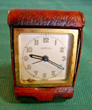 Vintage Swiss Angelus Midget Folding Travel Alarm Clock