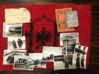 Austrian Flag And Various Pics And Song Books From Oss Grouping Captain Hudson