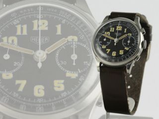 Vintage Heuer Stahl Steel Armbanduhr Handaufzug Valjoux 22 Schwarz Aus 1960 Top