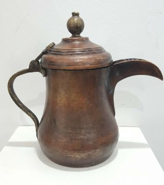 Antique Handmade Dallah Coffee Arab Islamic Gulf Pot Brass Hight 26cm