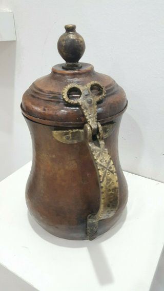 Antique Handmade Dallah Coffee Arab Islamic Gulf Pot Brass Hight 26cm 3