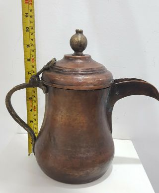 Antique Handmade Dallah Coffee Arab Islamic Gulf Pot Brass Hight 26cm 5