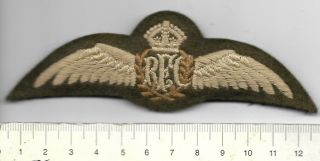 Pilot Badge - 1 Wm - Royal Flying Corps Padded Cloth Wing