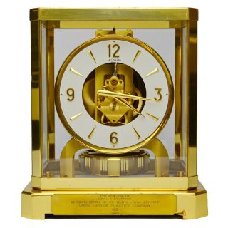 Vintage Lecoultre Atmos 528 - 6 Mantel Clock W/ Union Carbide Plaque (s 136338)