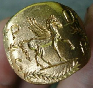 Antique Ancient Roman Gold Silver Ring Inscribed Spqr Fine Unique Artifact Huge
