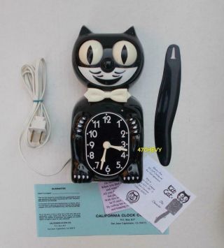 Vintage 80s Electric - Black Kit Cat Klock - Kat Clock Motor Rebuilt -