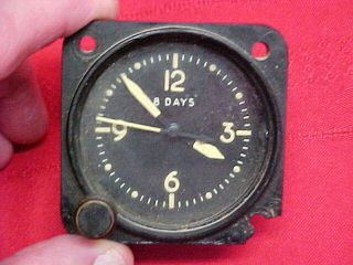 ca 1951 USAF Waltham 8 Days Aircraft Clock; 1 7/8 Dial; AN - 5743 - T - 1A 2