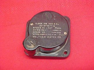 ca 1951 USAF Waltham 8 Days Aircraft Clock; 1 7/8 Dial; AN - 5743 - T - 1A 4