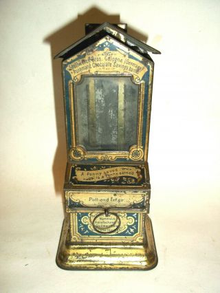 Rare Antique Stollwerck Chocolate Dispenser/ Money Bank : C1900