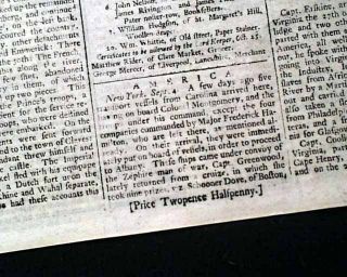 French And Indian War W/ Montreal Canada Description & More 1760 Old Newspaper