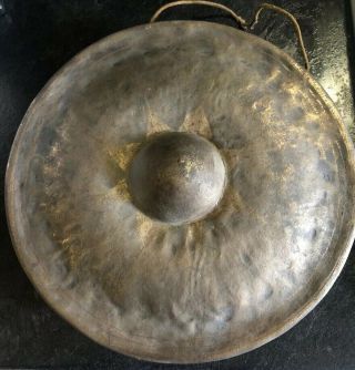 19th Century Antique Chinese Bronze Gong - 25 Cm