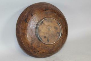 A RARE PILGRIM PERIOD 17TH C AMERICAN TURNED AND HEWN BURL BOWL IN OLD SURFACE 2