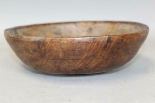 A RARE PILGRIM PERIOD 17TH C AMERICAN TURNED AND HEWN BURL BOWL IN OLD SURFACE 5