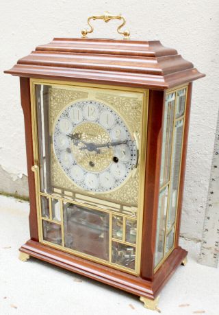 Ansonia Gold Medallion Clock Model 370 - 3 Chimes Beveled Glass Footed Gorgeous