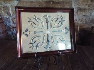 ANTIQUE ARTS AND CRAFTS ERA MAHOGANY SERVING TRAY - WAVY GLASS - ALL 4