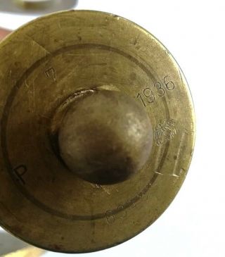 WWII German Artillery Brass Shell CANNON Trench Art WW2 Mortar Casing Marked 10