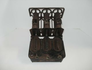 Antique Vintage 3 - BURNERS Union Sad Iron Kerosene Warmer Heater Stove Gardner MA 12