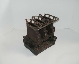 Antique Vintage 3 - Burners Union Sad Iron Kerosene Warmer Heater Stove Gardner Ma