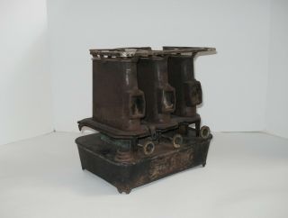 Antique Vintage 3 - BURNERS Union Sad Iron Kerosene Warmer Heater Stove Gardner MA 2