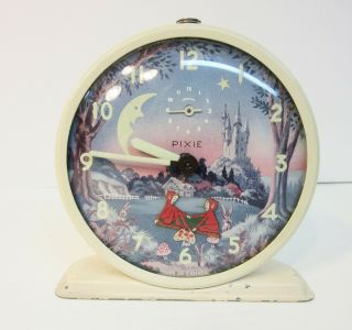 Rare Vintage 1946 Canadian Westclox Animated Pixie Clock -.