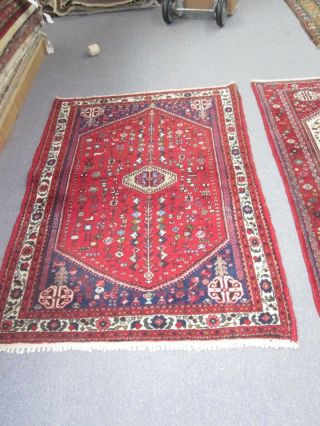 Vintage Persian Hand Knotted Wool Abadeh Shiraz Tribal Rug 5 