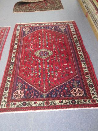 Vintage Persian Hand Knotted Wool Abadeh Shiraz Tribal Rug 5 ' x 3 ' - 2 5