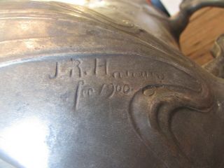 Rare Art Nouveau JR Hanning Signed & Dated 1900 Jugendstil Large Punch Bowl WMF 9
