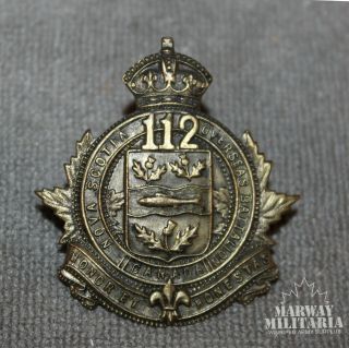 Ww1 Cef 112th Battalion (nova Scotia) Cap Badge (17475)