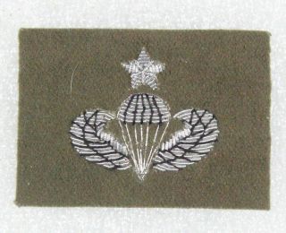 Cloth Army Badge: Airborne Jump Wings,  Senior (parachutist) - Bullion On Od