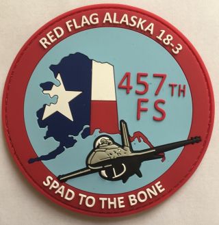 Usaf Military Air Force Patch 457 Fs Fighter Squadron Red Flag Alaska 18 - 3