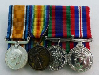 1914 - 18 Ww1 Canada Miniature Medal Group Of 4