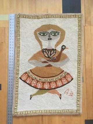 Evelyn Ackerman Mid - Century Tapestry Girl With Goose