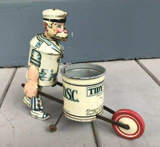Antique Vintage Marx Tidy Tim Walker Clockwork Windup Tin Litho Toy